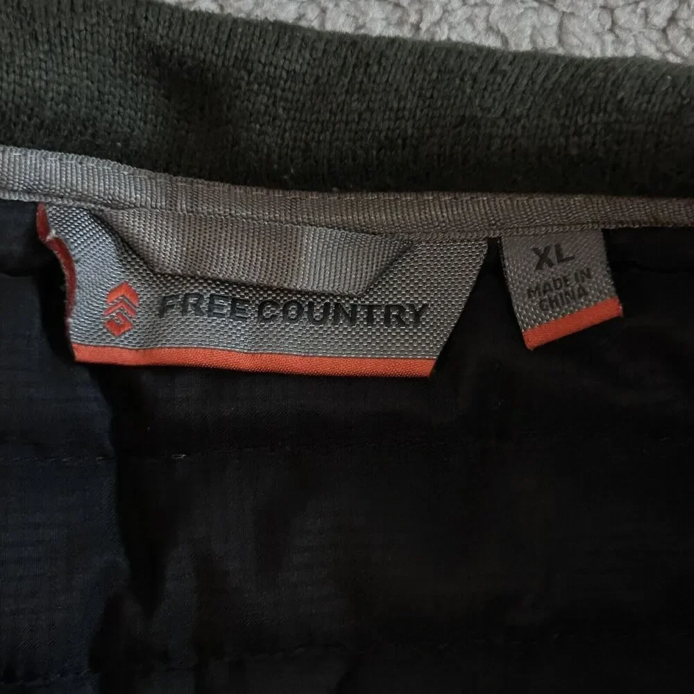 Free Country Men’s Size XL Fleece Jacket Full Zip Green Dadcore Outdoorwear - Picture 3 of 14